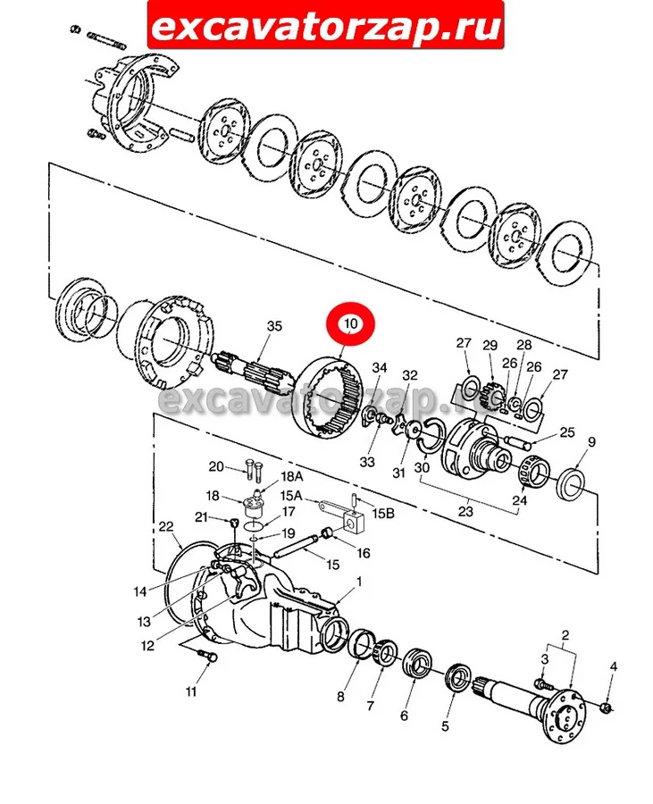 Передача планетарная 86536749 заднего моста эксаватора погрузчика New Holland B115