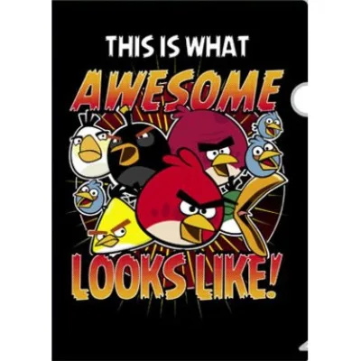 Папка-Уголок Hatber А4ф Пластик-ANGRY BIRDS плотная