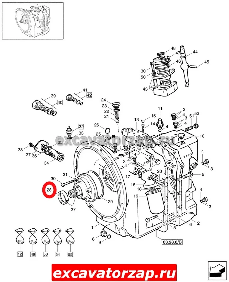 Сальник 9968312 насоса КПП экскаватора погрузчика New Holland B110, B115
