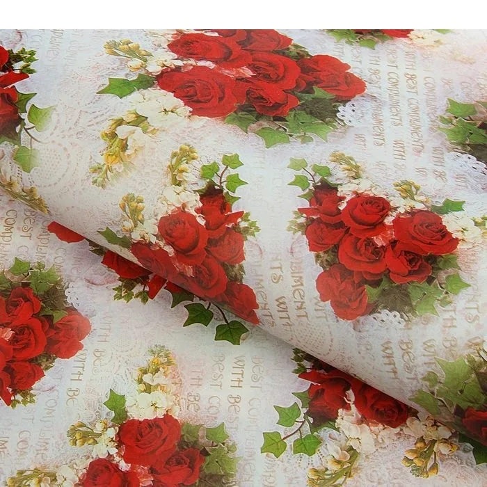 Бумага упаковочная "Букет красивых роз", 50 х 70 см
