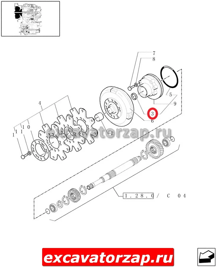 Сальник 85808336 насоса КПП экскаватора погрузчика New Holland B115