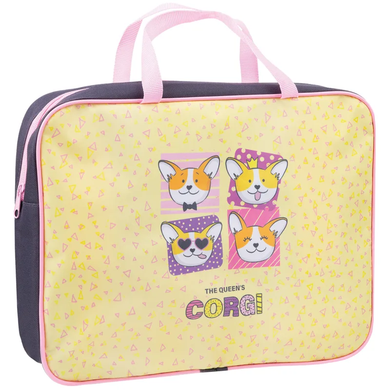 Папка с ручками А4 ArtSpace "Corgi", полиэстер, на молнии, 70мм ПМД-4-20_16669