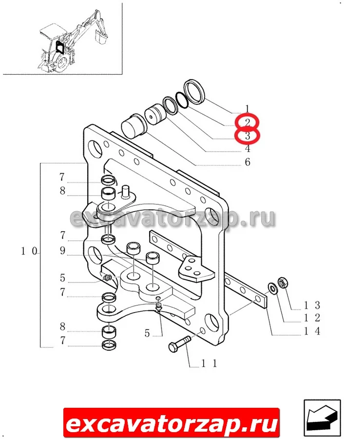 Ремкомплект 85828100 + 14471780 гидрозамка каретки экскаватора погрузчика New Holland B115