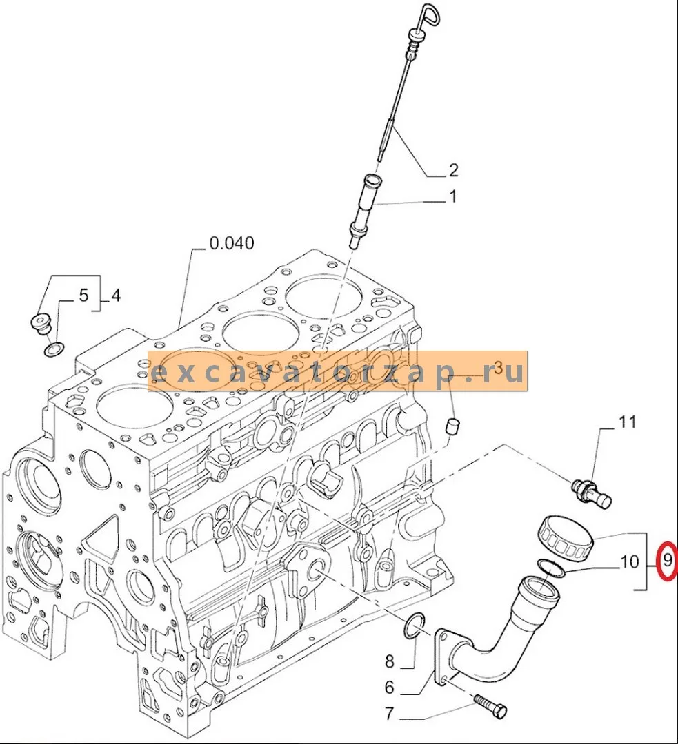 Крышка 2853410 маслозаливной горловины экскаватора погрузчика New Holland B115