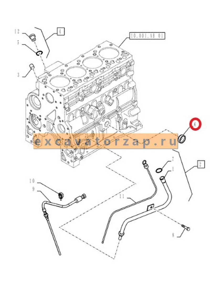 Заглушка 4895037 блока двигателя экскаватора погрузчика New Holland B115