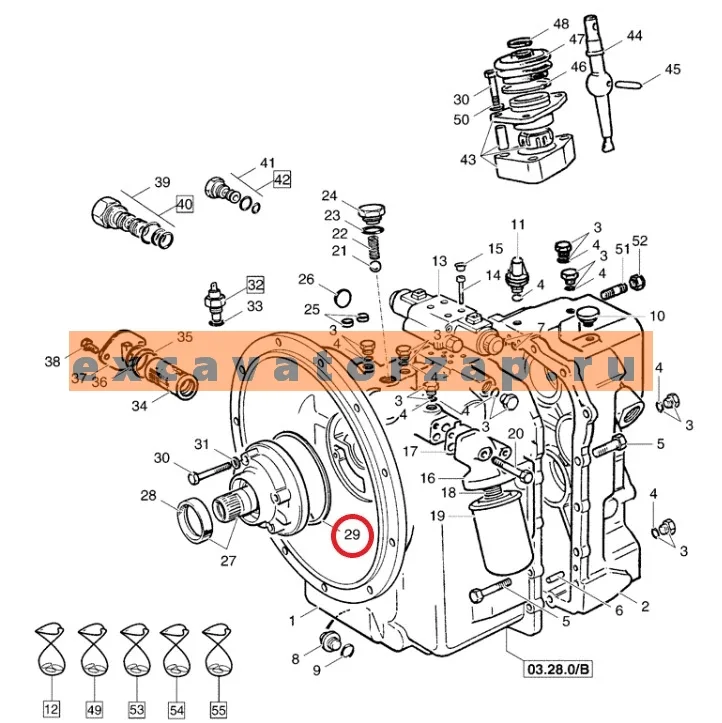 Уплотнение 9968313 (для насоса КПП 9968311) экскаватора погрузчика New Holland B115