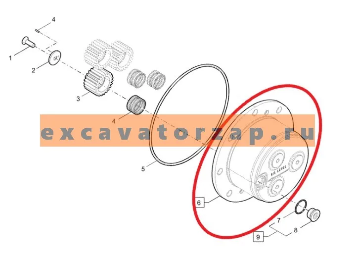 Корпус редуктора 84183892 (БЕЗ САТЕЛЛИТОВ) экскаватора погрузчика CASE 570, Fiat-Hitachi