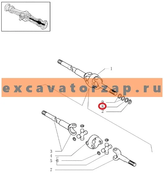 Шайба 85826292 полуоси моста экскаватора погрузчика B115 TIER 3, B115B, LB115, LB115.B, B115, LB115.B 4WS, LB115CP