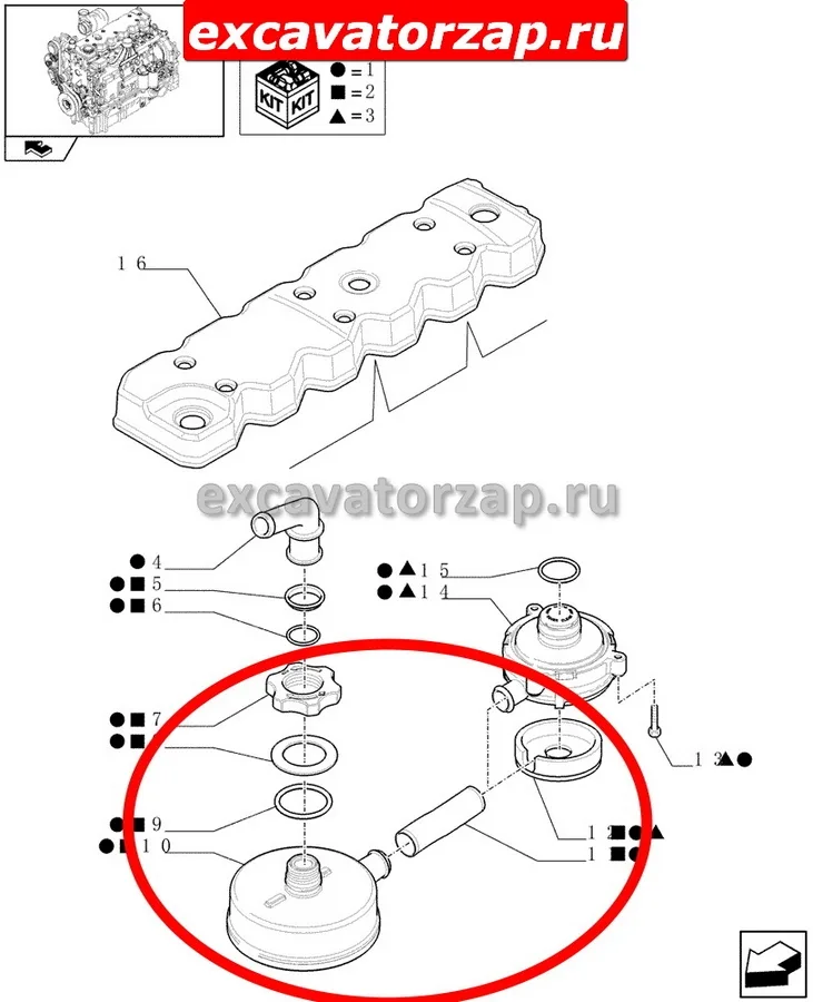 Фильтр сапуна 87304662, 5802292922 (аналог, КНР) двигателя экскаватора погрузчика New Holland B115