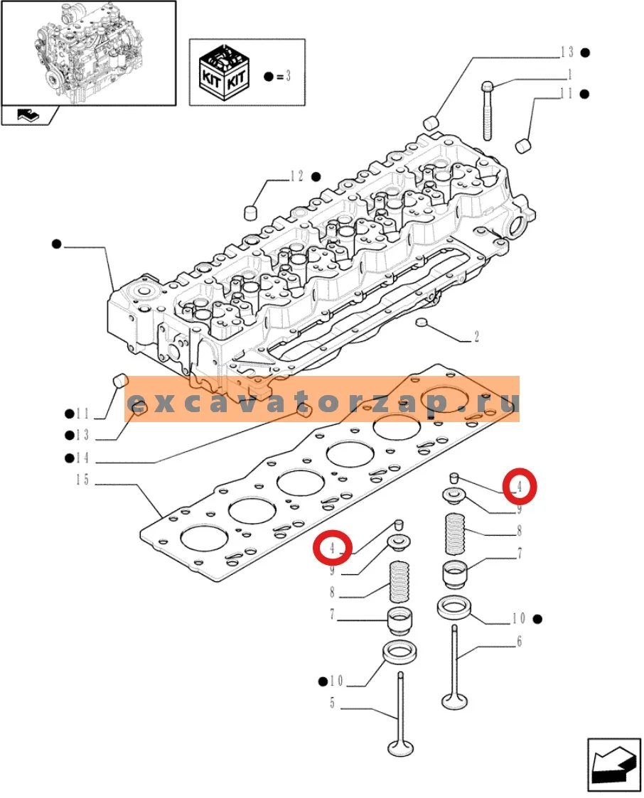 Сухарь 4899081 (CNH, оригинал) клапана двигателя экскаватора погрузчика New Hlolland
