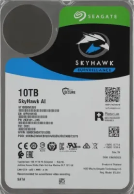 Жесткий диск Seagate SATA-III 10TB ST10000VE001 Surveillance SkyHawkAI 512E (7200rpm) 256Mb 3.5"