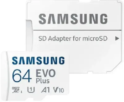 Карта памяти microSDXC UHS-I U1 Samsung EVO Plus 64 ГБ, 160 МБ/с, Class 10, MB-MC64SA, 1 шт.
