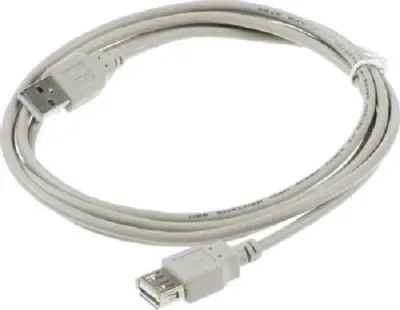 Кабель-удлинитель USB2.0 USB A(m) - USB A(f), 1.8м, серый