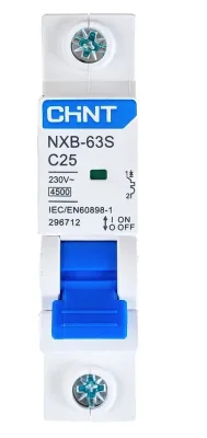 Выключатель автоматический модульный 1п C 25А 4.5кА NXB-63S (R) CHINT 296712