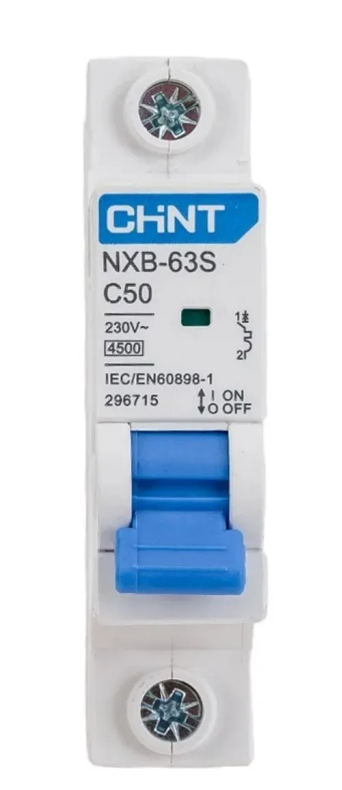 Выключатель автоматический модульный 1п C 50А 4.5кА NXB-63S (R) CHINT 296715