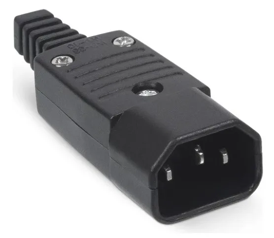 Разборная вилка Cabeus С14 10А, 250 V, черная IEC-320-C14