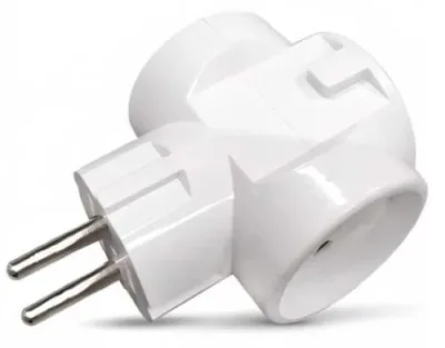Разветвитель 3-м без заземл. 10А 250В IP20 ABS-пластик бел. TOKOV ELECTRIC TKL-S3C-C01
