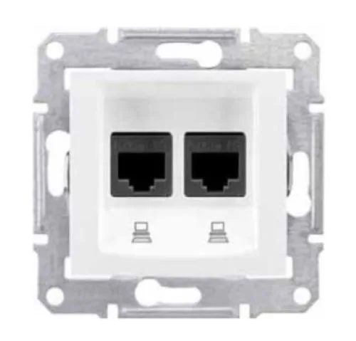 Sedna Розетка компьютерная RJ45х2 категория 5e в рамку белая
