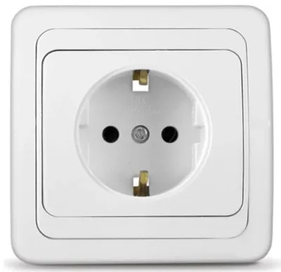 Розетка 1-м СП Валери 16А IP20 с заземл. бел. UNIVersal В0028