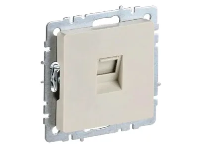 Розетка компьютерная СП RJ45 кат.5E BRITE РК10-БрКр беж. IEK BR-K10-1-K10