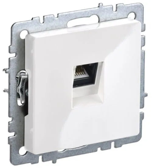 Розетка компьютерная СП RJ45 кат.5E BRITE РК10-БрБ механизм бел. IEK BR-K10-1-K01