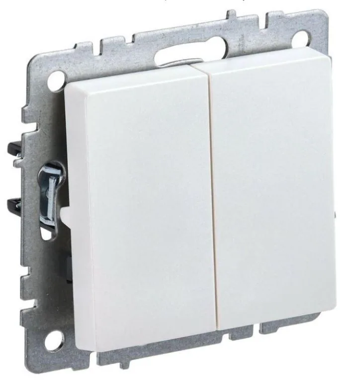 Выключатель 2-кл. СП BRITE ВС10-2-0-БрЖ 10А жемчуж. IEK BR-V20-0-10-K36