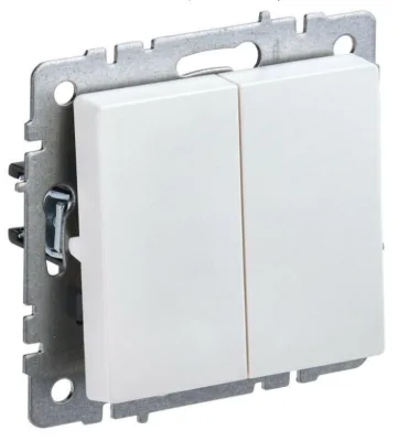 Выключатель 2-кл. СП BRITE ВС10-2-0-БрЖ 10А жемчуж. IEK BR-V20-0-10-K36