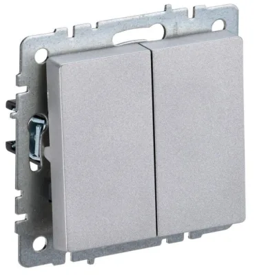 Выключатель 2-кл. СП BRITE ВС10-2-0-БрА 10А алюм. IEK BR-V20-0-10-K47
