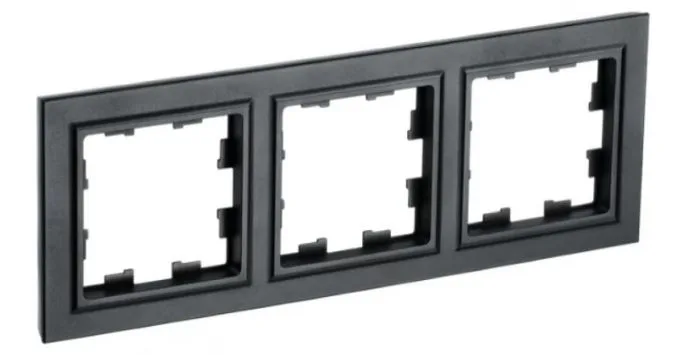 Рамка 3-м BRITE РУ-3-БрЧ черн. IEK BR-M32-K02
