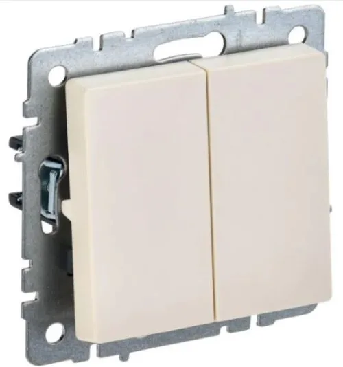Выключатель 2-кл. СП BRITE ВС10-2-0-БрКр 10А беж. IEK BR-V20-0-10-K10