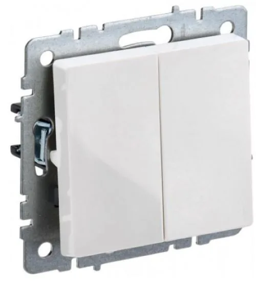 Выключатель 2-кл. СП BRITE ВС10-2-0-БрБ 10А бел. IEK BR-V20-0-10-K01