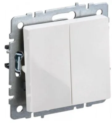 Выключатель 2-кл. СП BRITE ВС10-2-0-БрБ 10А бел. IEK BR-V20-0-10-K01