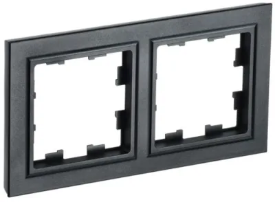 Рамка 2-м BRITE РУ-2-БрЧ черн. IEK BR-M22-K02