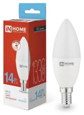 Лампа светодиодная LED-СВЕЧА-VC 14Вт E14 6500К 1330лм IN HOME 4690612047775