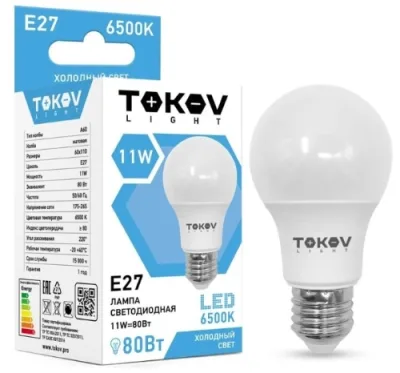 Лампа светодиодная 11Вт А60 6500К Е27 176-264В TOKOV LIGHT TKL-A60-E27-11-6.5K
