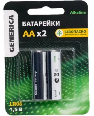 Элемент питания алкалиновый AA/LR6 (блист.2шт) GENERICA ABT-LR06-ST-L02-G