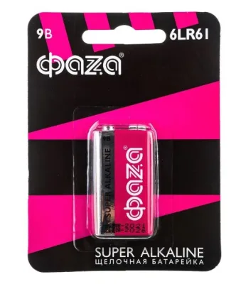 Элемент питания алкалиновый "крона" 6LR61 9В Super Alkaline BL-1 ФАZА 2858412