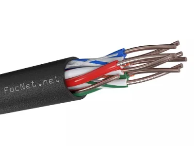 Кабель витая пара UTP 4 пары CAT5e, FocNet, медный, 4х2х0.5 внутренний