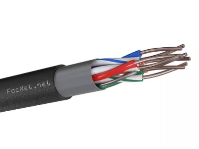 Кабель витая пара FTP 4 пары CAT5e, FocNet, медный, 4х2х0.5 наруж