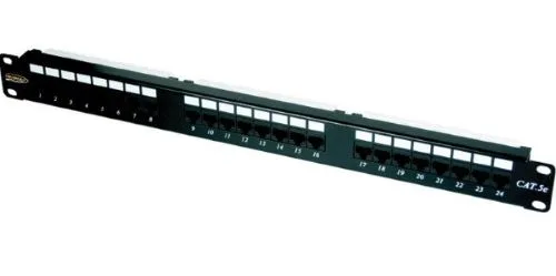 Патч-панель EC-URP-24-UD2, 19"; 1U; 24 порта RJ45/8P8C; Категория 5e; 110/KRONE; Неэкранированная