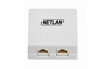 Розетка информационная настенная EC-UWO-2-UD2-WT-10, 2 порта RJ45/8P8C; 5е; Неэкранированная