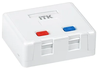 Корпус настенной розетки для 2 модулей Keystone Jack CS2-022