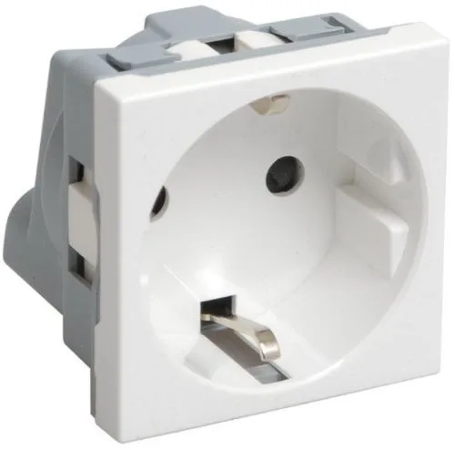 Розетка 1-м 2мод РКС-20-30-П-К белая (CKK-40D-RSZB2-K01-K)