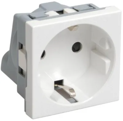 Розетка 1-м 2мод РКС-20-30-П-К белая (CKK-40D-RSZB2-K01-K)