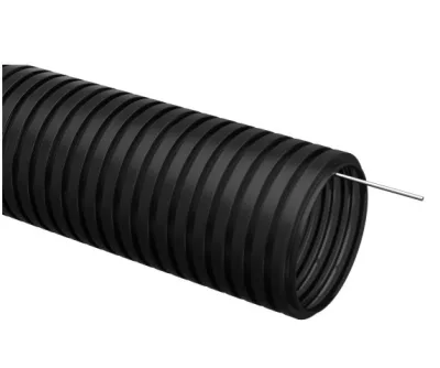 Труба гофрированная ПНД d=20мм с зондом черная (25м) CTG20-20-K02-025-1