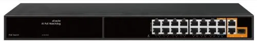 PoE коммутатор TSn-16FP18G2S1, 16 POE + 2x1000Мбит/с порта Uplink + 1 порт SFP, бюджет PoE 300 Вт