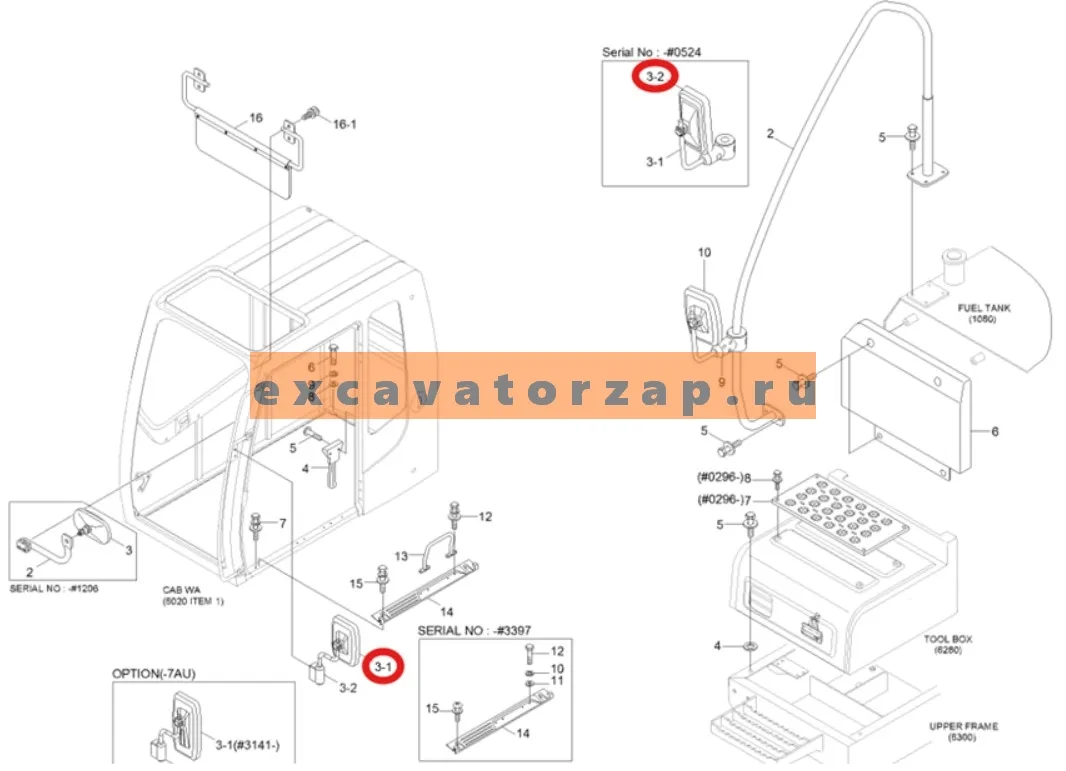 Зеркало боковое 71N8-47100, аналог, Корея, экскаватора HYUNDAI R110-7, R110-7A, R140LC-7, R140LC-7A, R140LC9, R140W7, R140W7A, R160LC7, R160LC7A, R170W7, R170W7A, R180LC7, R180LC7A, R200W7, R200W7A, R210LC7, R210LC7A, R210LC7H, R210LC9