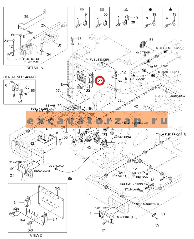 Контроллер 21Q6-32211, аналог, КНР (ЭБУ, электронный блок управления, бортовой компьютер) экскаватора HYUNDAI R210W9S
