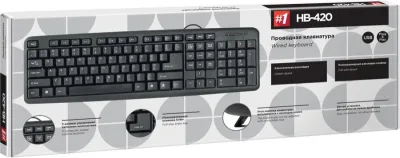 NEW Клавиатура проводная Defender, HB-420, USB, цвет: чёрный