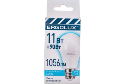 NEW Лампа диодная A60 11Вт Е27 4500К 1056Лм Ergolux (10/100)